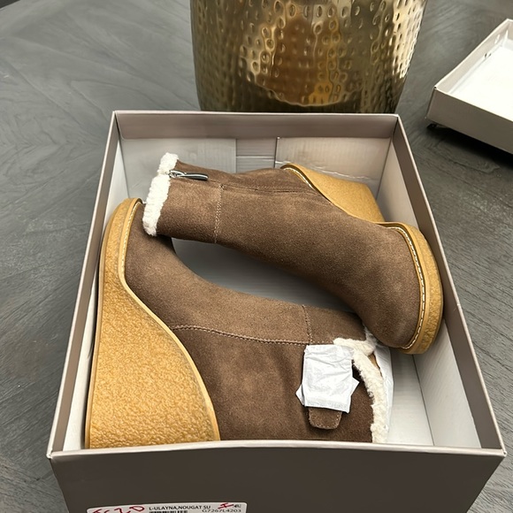 Franco Sarto Suede Wedge Ankle Boots - Ulayna - Picture 2 of 7